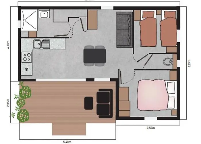 Vakantiehuis Gite Chalet 4/6 Pers. - Camping Les Berges Du Bramont
